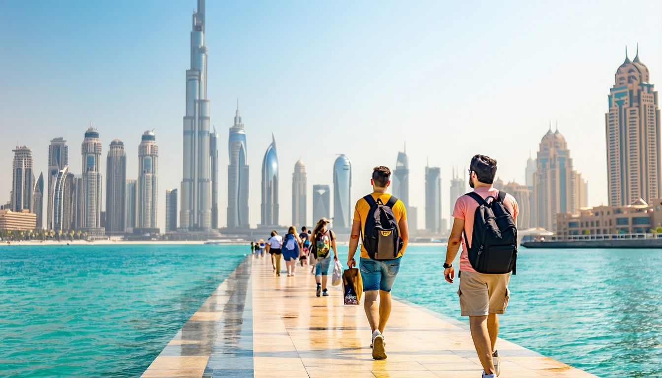 Travelers exploring iconic Dubai landmarks
